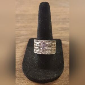 Retired QVC Diamonique Epiphany 5 Row Band Ring